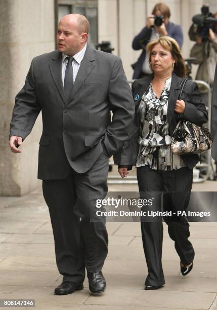 Denise Fergus, the mother of James Bulger arrives with her partner Stuart Fergus, at the Old Bailey in central London, where her son's killer Jon...