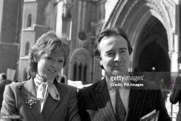 Dai Llewellyn and his wife Vanessa in London when at the High Court he denied libel. He is being sued by publicist and PR agent Liz Brewer.