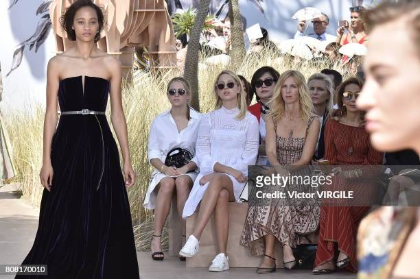 Olympia de Grece, Sandrine Kiberlain and Marisa Berson during the Christian Dior Haute Couture Fall/Winter 2017-2018 show as part of Haute Couture...