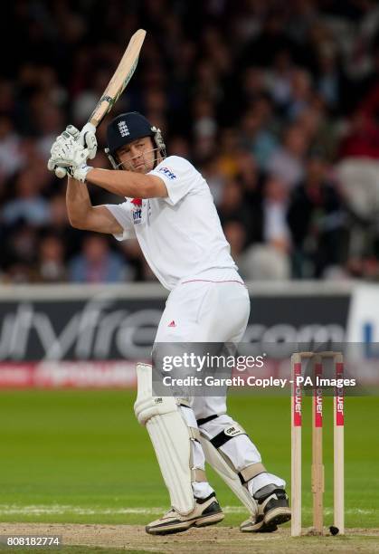 England's Jonathan Trott bats during the Fourth npower Test match at Lord's Cricket Ground, London.