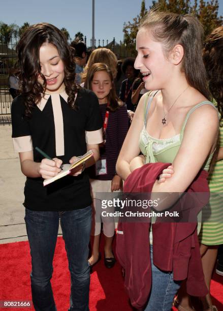 Actress Miranda Cosgrove and guest arrives to the 2007 Power of Youth Benefiting St. Jude and Presented by Tiger Electronics at the Globe Theater in...