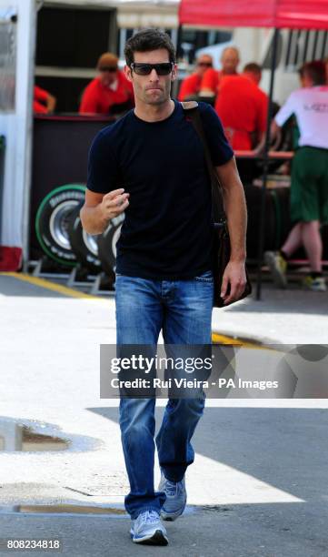 Red Bull's Mark Webber during the Paddock Day at the Monza Circuit, Italy.