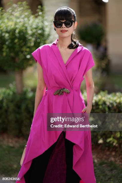 Leaf Greener attends the Ulyana Sergeenko Haute Couture Fall/Winter 2017-2018 show as part of Haute Couture Paris Fashion Week on July 4, 2017 in...