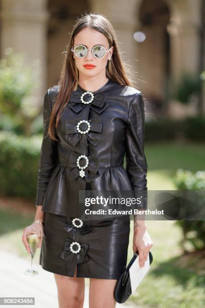 Doina Ciobanu attends the Ulyana Sergeenko Haute Couture Fall/Winter 2017-2018 show as part of Haute Couture Paris Fashion Week on July 4, 2017 in...