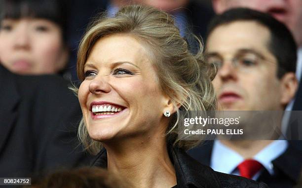 Negotiator Amanda Staveley takes her seat before Liverpool took on Chelsea in their UEFA Champions League semi-final football match against Liverpool...