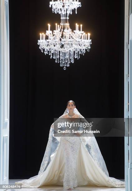 Sonam Kapoor backstage prior the Ralph & Russo Haute Couture Fall/Winter 2017-2018 show as part of Haute Couture Paris Fashion Week on July 3, 2017...