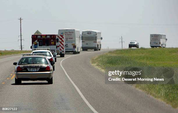 Children from the Fundamentalist Chruch of Jesus Christ of Latter Day Saints are transported from the San Angelo Coliseum in San Angelo, Texas to...