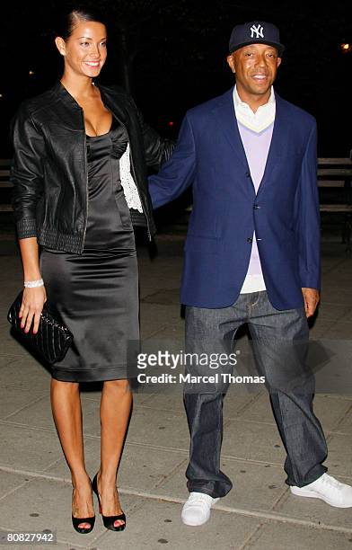 Hip hop mogul Russell Simmons and Model Porschia Coleman attend the Vanity Fair magazine party to celebrate the 2008 Tribeca Film Festival on April...