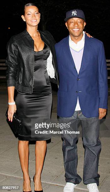 Hip hop mogul Russell Simmons and Model Porschia Coleman attend the Vanity Fair magazine party to celebrate the 2008 Tribeca Film Festival on April...