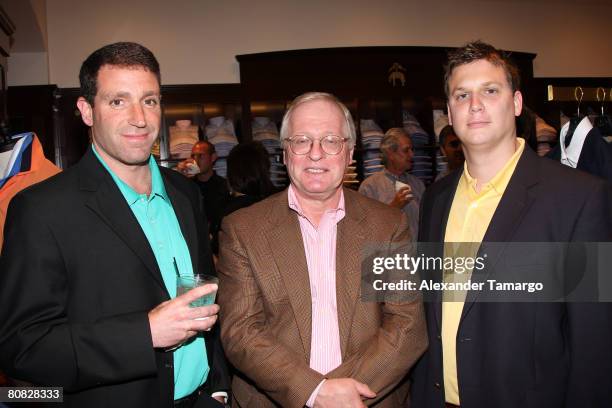 Mark Steinberg, Peter Smith, Jeff Stacy pose at the Brooks Brothers launch event for the Stanford International Pro-Am at the Brooks Brothers store...