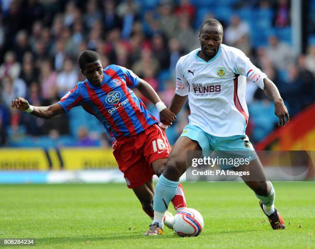 Crystal Palace's Wilfried Zaha and Burnley's Ross Wallace during the npower Football League Championship match at Selhurst Park, London.