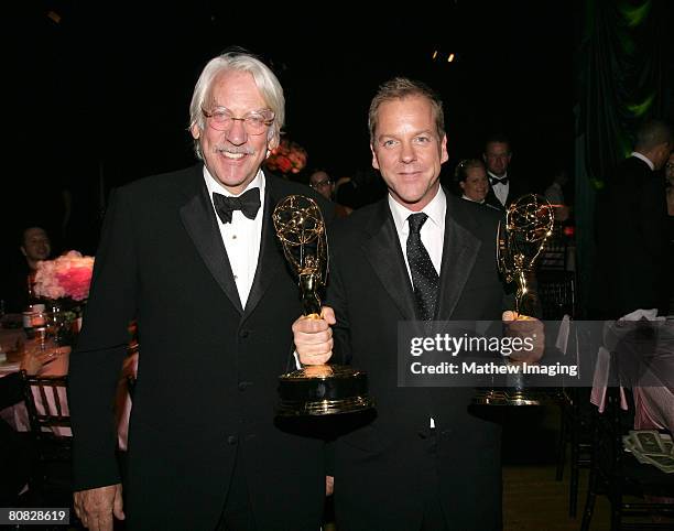 Donald Sutherland and son Kiefer Sutherland, winner Outstanding Drama Series and Outstanding Lead Actor in a Drama Series for "24"