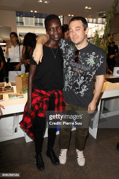 Shane Gabier and Achok Majak attend Creatures of the Wind & System Magazine hosted by Colette, with Juergen Teller and Marley Natural at Colette on...