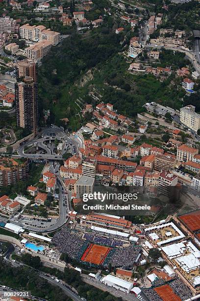 Aerial view on Day four of the Masters Series at the Monte Carlo Country Club, April 22, 2008 in Monte Carlo, Monaco.