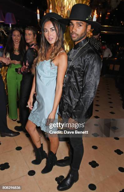 Ana Tanaka and Lucien Laviscount attend the Rockins party to celebrate the Rockins Selfridges Pop-Up Shop at Park Chinois, supported by Ciroc, on...