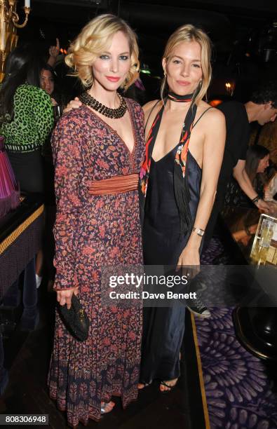 Sienna Guillory and Sienna Miller attend the Rockins party to celebrate the Rockins Selfridges Pop-Up Shop at Park Chinois, supported by Ciroc, on...