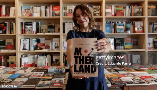 Writer Virginia Mosquera attends the 'Motherland' presentation at Cervantes y compañia bookstore on July 4, 2017 in Madrid, Spain.