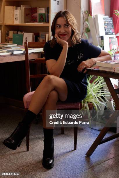 Writer Virginia Mosquera attends the 'Motherland' presentation at Cervantes y compañia bookstore on July 4, 2017 in Madrid, Spain.