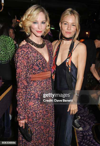 Sienna Guillory and Sienna Miller attend the Rockins party to celebrate the Rockins Selfridges Pop-Up Shop at Park Chinois, supported by Ciroc, on...