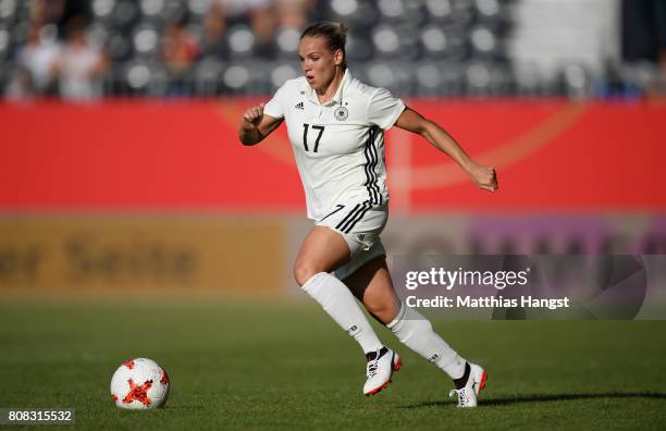 Isabel Kerschowski of Germany controls the ball during the Women's International Friendly match between Germany and Brazil at BWT-Stadion am...