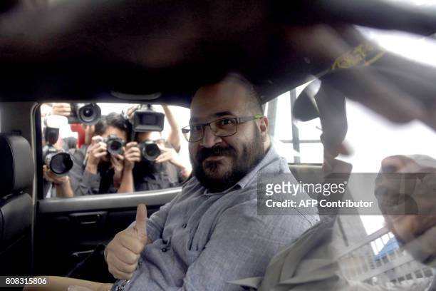 Mexico's Veracruz state governor, Javier Duarte, wanted on corruption charges by the U.S. Authorities, is seen after a hearing regarding his...