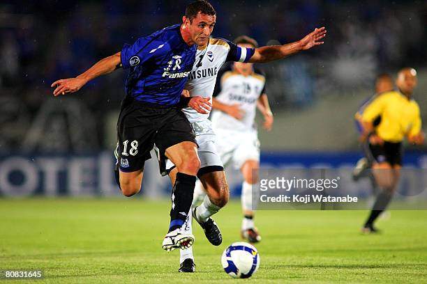 Volnei Jader Spindler of Gamba Osaka in action during the AFC Champions League Group G match between Gamba Osaka and the Melbourne Victory at Expo...