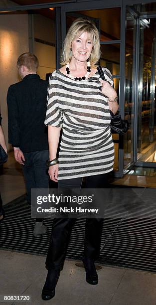 Julia Somerville attends the launch exhibition "Skin and Bones" for the new Embankment Galleries at the Somerset House on April 22, 2008 in London,...