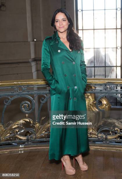 Michelle Rodriguez attends the Ralph & Russo Haute Couture Fall/Winter 2017-2018 show as part of Haute Couture Paris Fashion Week on July 3, 2017 in...