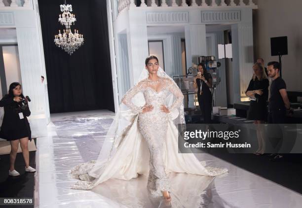 Sonam Kapoor walks the runway during the Ralph & Russo Haute Couture Fall/Winter 2017-2018 show as part of Haute Couture Paris Fashion Week on July...