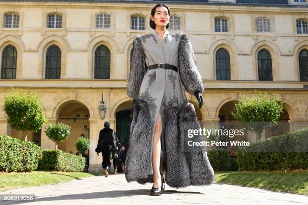 Model walks the runway during the Ulyana Sergeenko Haute Couture Fall/Winter 2017-2018 show as part of Haute Couture Paris Fashion Week on July 4,...
