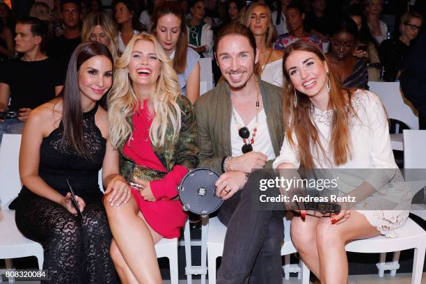 Sila Sahin, Jennifer Knaeble, Gil Ofarim and Ekaterina Leonova attend the Riani Fashion Show Spring/Summer 2018 at Umspannwerk Kreuzberg on July 4,...