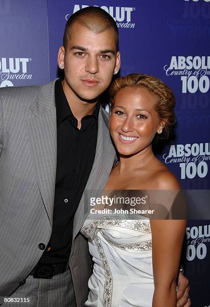 Television personality Rob Kardashian and singer Adrienne Bailon arrive at the "Glow in the Dark Tour 2008" party ignited by Absolute 100 held at GOA...