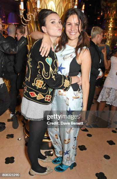 Gizzi Erskine and Lliana Bird attend the Rockins party to celebrate the Rockins Selfridges Pop-Up Shop at Park Chinois, supported by Ciroc, on July...