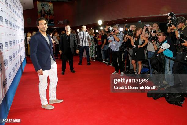 Elyas MBarek during the premiere of ''Das Pubertier'' at Mathaeser Filmpalast on July 4, 2017 in Munich, Germany.