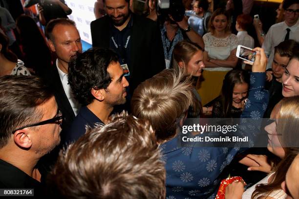 Elyas MBarek during the premiere of ''Das Pubertier'' at Mathaeser Filmpalast on July 4, 2017 in Munich, Germany.