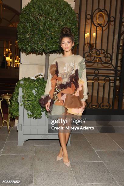 Actress/model Zendaya seen wearing Viktor and Wolf during Haute Couture Fall/Winter 2017-2018 on July 4, 2017 in Paris, France.