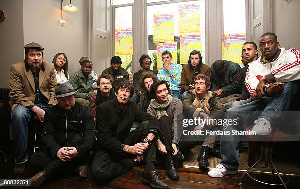 Hard-fi , Roll Deep, Drew McConnel, Jay Sean and Jerry Hammers pose for pictures at the launch of Love Music Hate Racism at The Crown on April 23,...