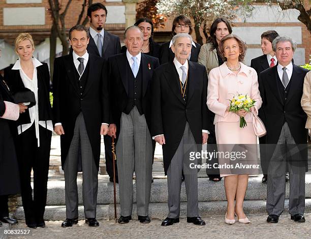 Sonsoles Espinosa, Spanish Prime Minister Jose Luis Rodriguez Zapatero, Spain's King Juan Carlos, Argentinian poet Juan Gelman, Queen Sofia and...