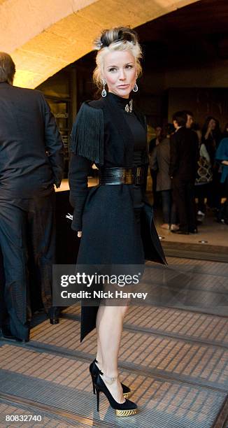 Daphne Guinness attends the launch exhibition "Skin and Bones" for the new Embankment Galleries at the Somerset House on April 22, 2008 in London,...