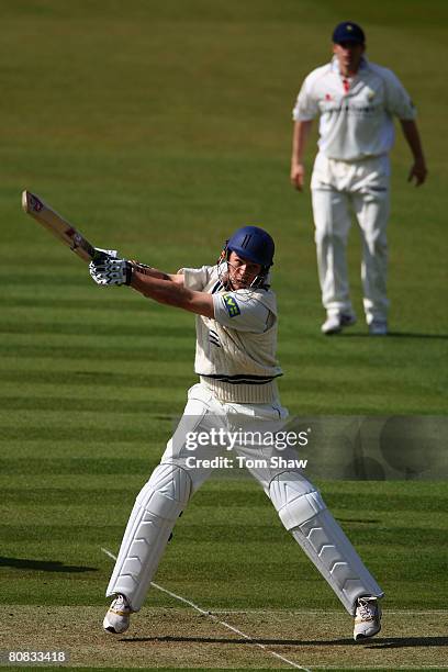 Billy Godleman of Midlesex hits out during the LV County Championship match between Middlesex and Glamorgan at Lords Cricket Ground on April 23, 2008...