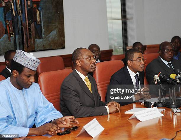 Nigerian Economics and Finance minister Ali Mahaman Lamine, governor of the Central Bank of West African States Philippe Dacoury Tabley, Ivory Coast...