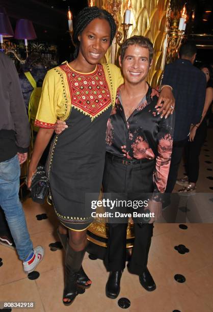 Aicha Mckenzie and Luke Day attend the Rockins party to celebrate the Rockins Selfridges Pop-Up Shop at Park Chinois, supported by Ciroc, on July 4,...