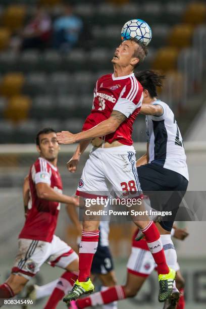 South China forward Ryan Griffiths compete for the ball during the AFC Cup 2016 Group Stage Match Day 5 between South China vs Yangon United on 27...