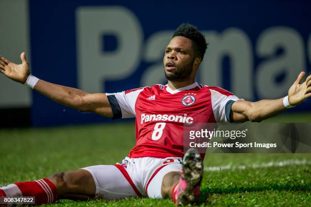 South China midfielder Mahama Awal celebrating his score during the AFC Cup 2016 Group Stage Match Day 5 between South China vs Yangon United on 27...