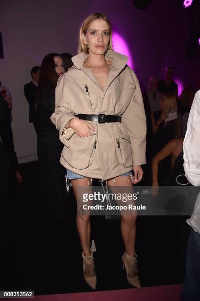 Elena Perminova attends the Alexander Vauthier Haute Couture Fall/Winter 2017-2018 show as part of Haute Couture Paris Fashion Week on July 4, 2017...