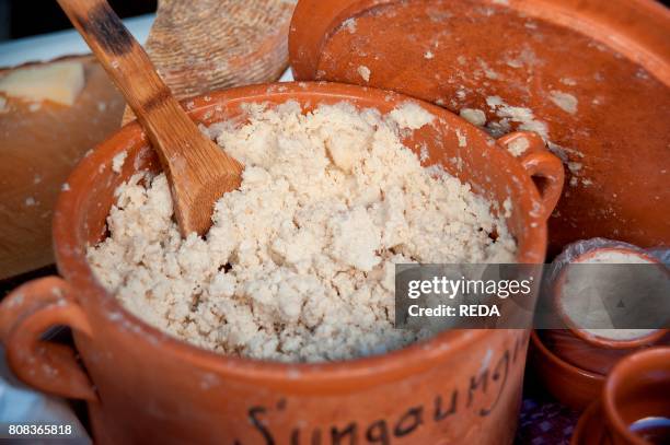 Casu Marzu. Typical Spicy Cheese. Azienda Agricola RA.RO. San Basilio. Medio Campidano. Sardinia. Italy.