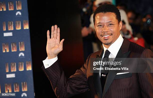 Actor Terrence Howard attends the 'Iron Man' premiere at Hassler Hotel on April 23, 2008 in Rome, Italy.