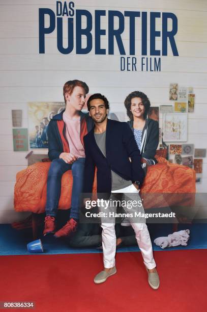 Actor Elyas M'Barek during the ''Das Pubertier'' premiere at Mathaeser Filmpalast on July 4, 2017 in Munich, Germany.