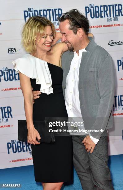 Heike Makatsch and Jan Josef Liefers during the 'Das Pubertier' Premiere at Mathaeser Filmpalast on July 4, 2017 in Munich, Germany.
