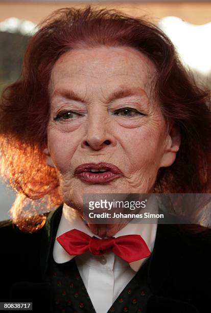 German actress Margot Hielscher arrives for the TV-show "Congratulations Karlheinz Boehm - A Life For Africa" at Bavaria Film television studios on...